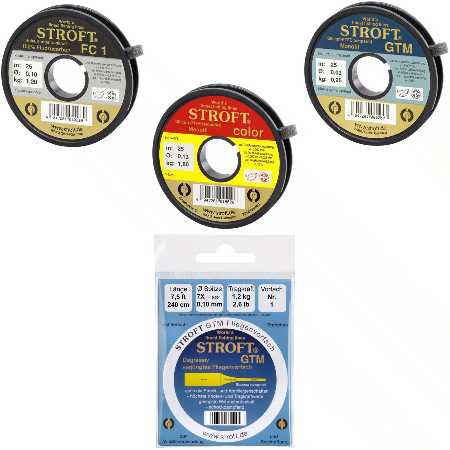 Monofile und Fluorocarbon Schnüre