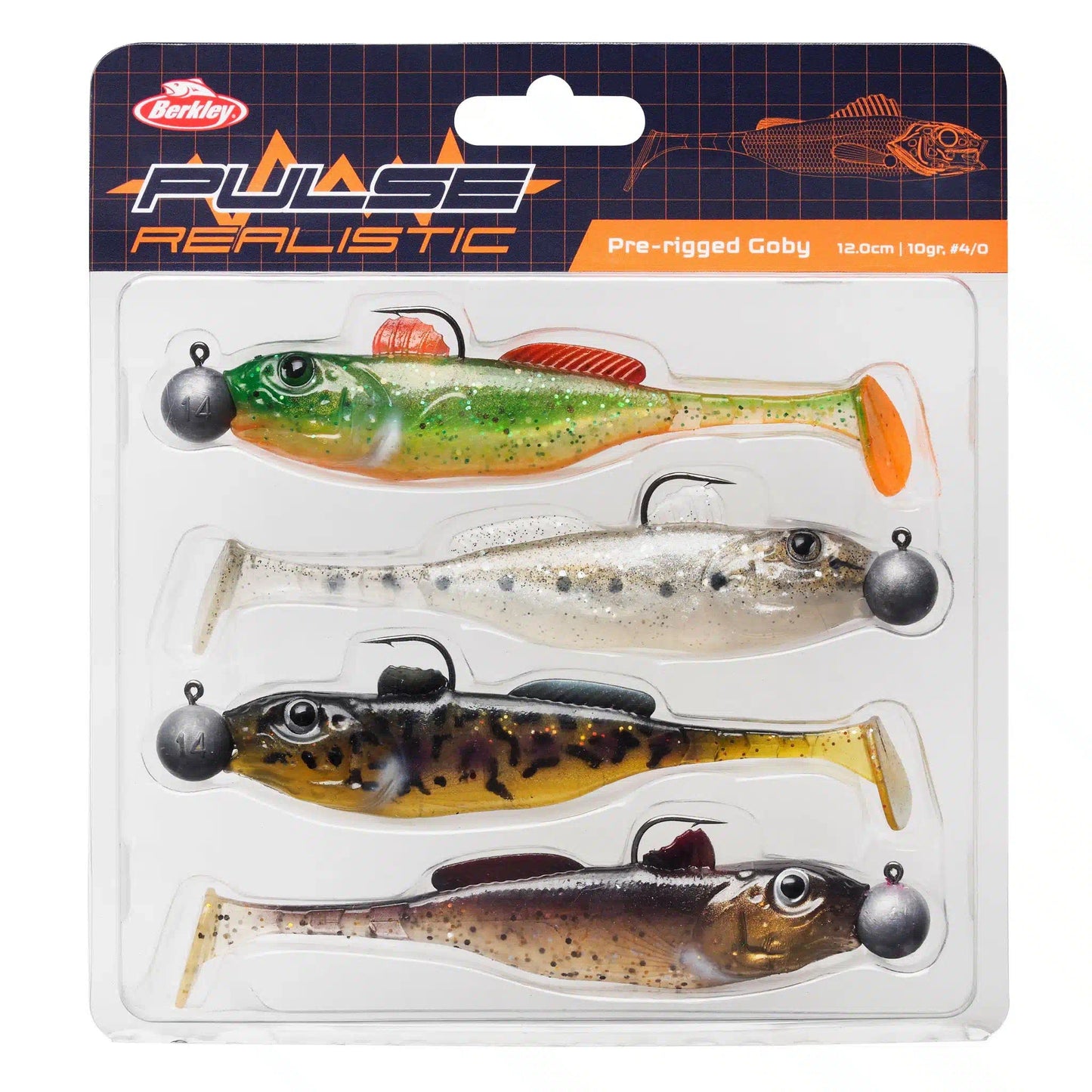 Berkley Pulse Realistic Goby Prerigged 7cm 7g 4er-Pack