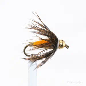 Caddis Goldkopf Nymphe barbed orange