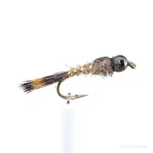 Hare's Ear Tungsten matt Nymphe barbed Grau