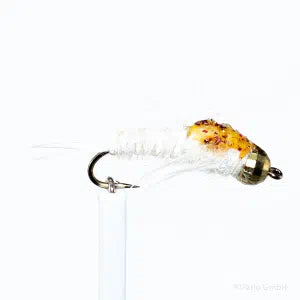 Steinfliege Tungsten Nymphe barbed weiss