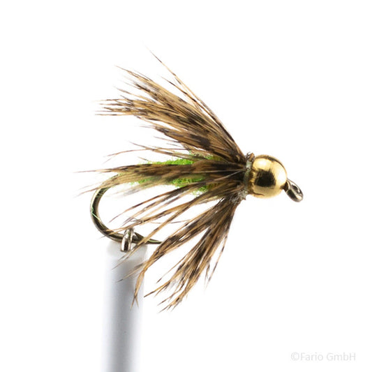 Caddis Goldkopf Nymphe barbed Lime