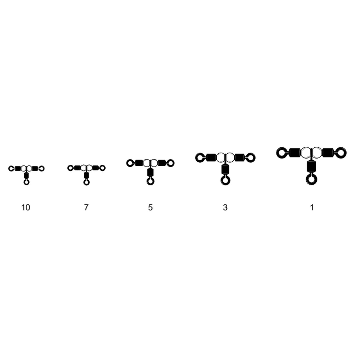 VMC 3590 Phospo Paternoster Wirbel - 6er Pack